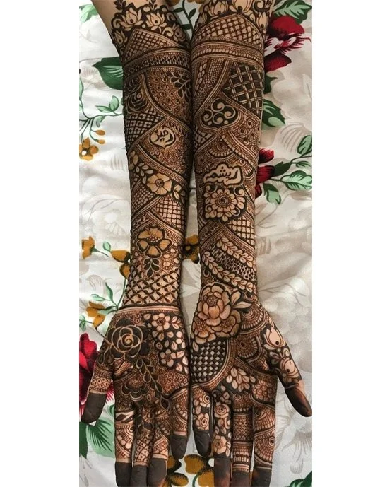 Grand Arch Modern Full Hand Mehndi Design Spread